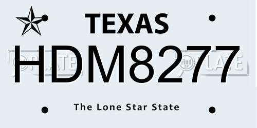 HDM8277 Texas License Plate