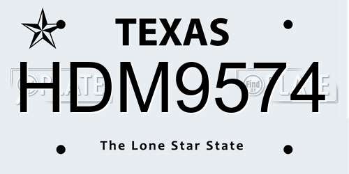 HDM9574 Texas License Plate