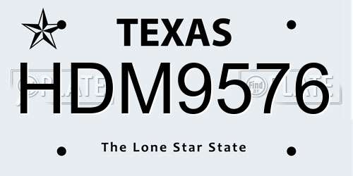 HDM9576 Texas License Plate