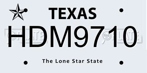 HDM9710 Texas License Plate