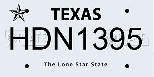 HDN1395 Texas License Plate