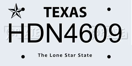 HDN4609 Texas License Plate