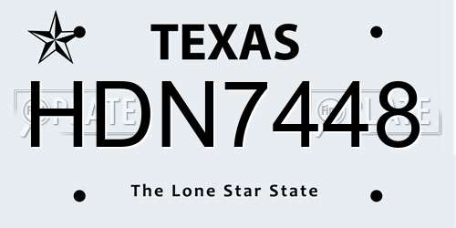 HDN7448 Texas License Plate