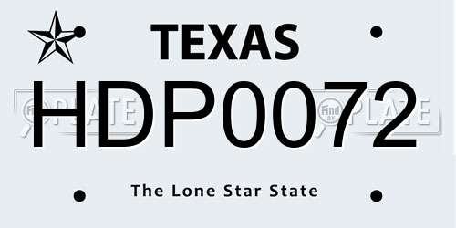 HDP0072 Texas License Plate