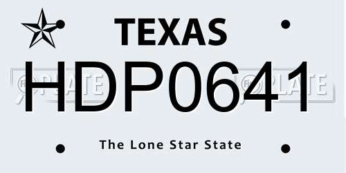 HDP0641 Texas License Plate