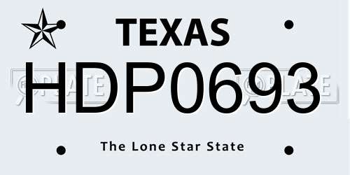 HDP0693 Texas License Plate