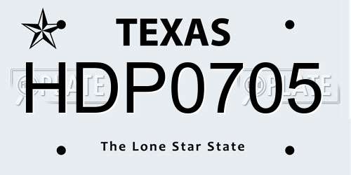HDP0705 Texas License Plate