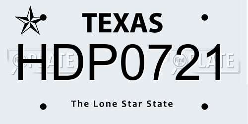 HDP0721 Texas License Plate