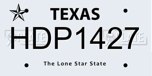HDP1427 Texas License Plate