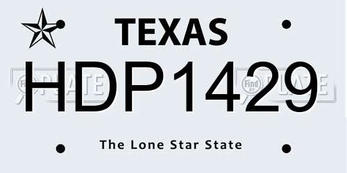 HDP1429 Texas License Plate