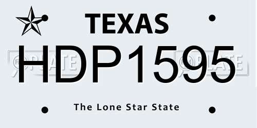 HDP1595 Texas License Plate