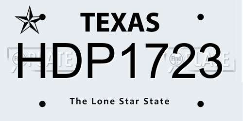 HDP1723 Texas License Plate