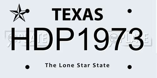 HDP1973 Texas License Plate