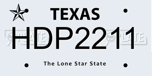 HDP2211 Texas License Plate