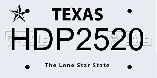 HDP2520 Texas License Plate