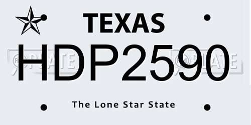 HDP2590 Texas License Plate