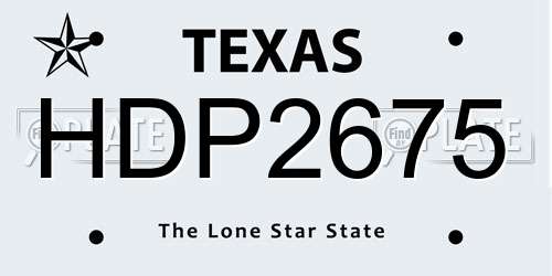 HDP2675 Texas License Plate