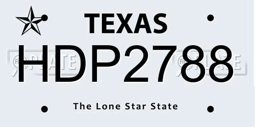 HDP2788 Texas License Plate