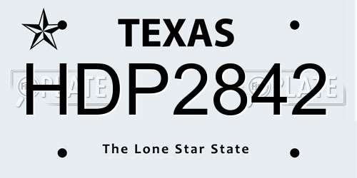 HDP2842 Texas License Plate