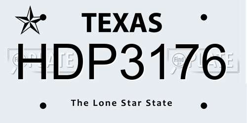 HDP3176 Texas License Plate