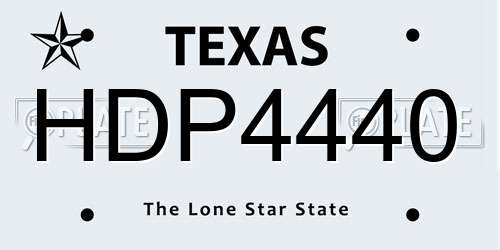 HDP4440 Texas License Plate