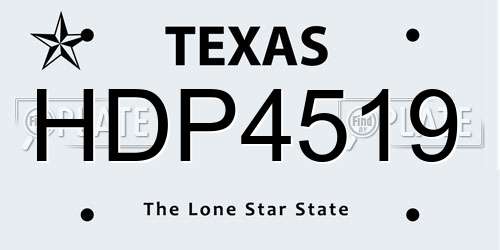 HDP4519 Texas License Plate