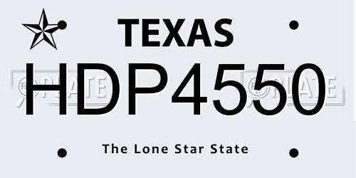 HDP4550 Texas License Plate