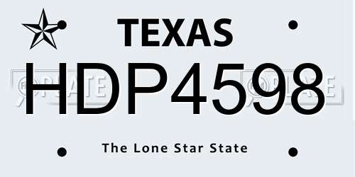 HDP4598 Texas License Plate