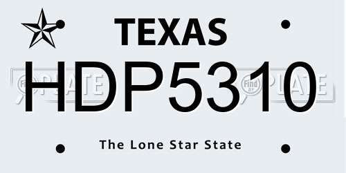 HDP5310 Texas License Plate