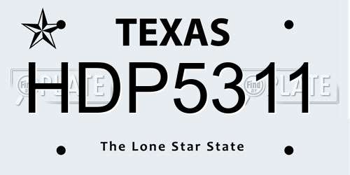 HDP5311 Texas License Plate