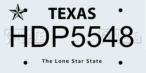 HDP5548 Texas License Plate
