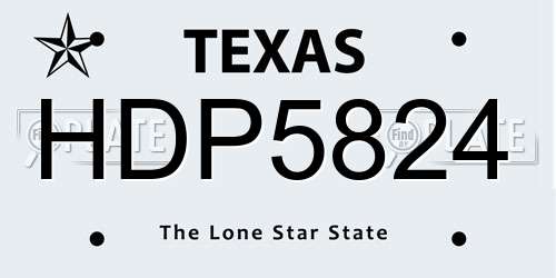 HDP5824 Texas License Plate