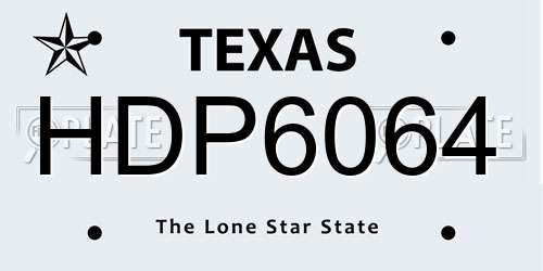 HDP6064 Texas License Plate