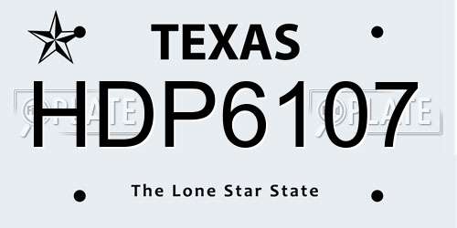 HDP6107 Texas License Plate