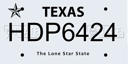HDP6424 Texas License Plate