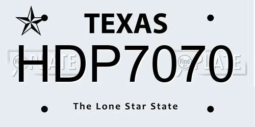 HDP7070 Texas License Plate