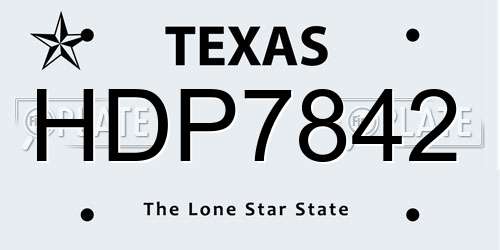 HDP7842 Texas License Plate