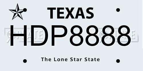 HDP8888 Texas License Plate