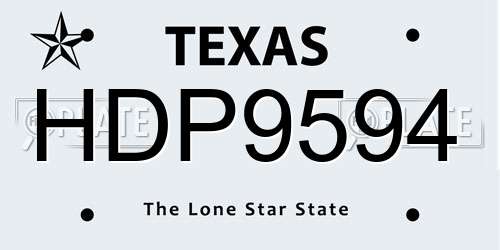 HDP9594 Texas License Plate