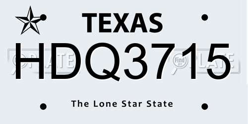 HDQ3715 Texas License Plate