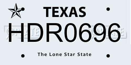 HDR0696 Texas License Plate