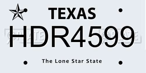 HDR4599 Texas License Plate