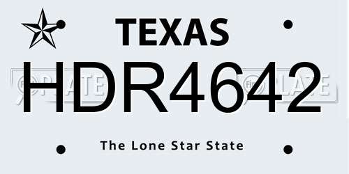 HDR4642 Texas License Plate