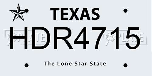 HDR4715 Texas License Plate