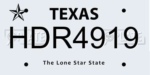 HDR4919 Texas License Plate