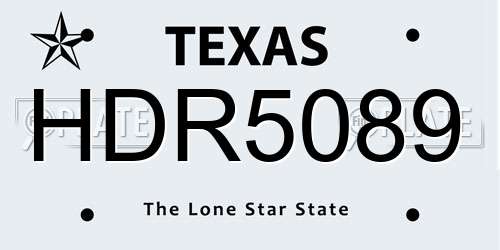 HDR5089 Texas License Plate