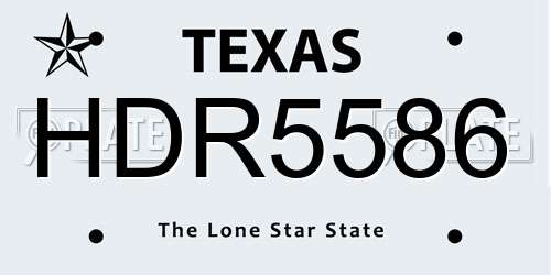 HDR5586 Texas License Plate