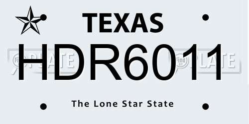 HDR6011 Texas License Plate