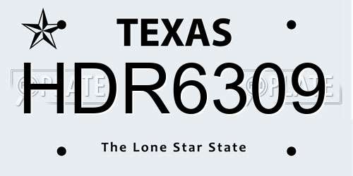 HDR6309 Texas License Plate