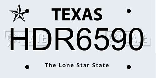 HDR6590 Texas License Plate